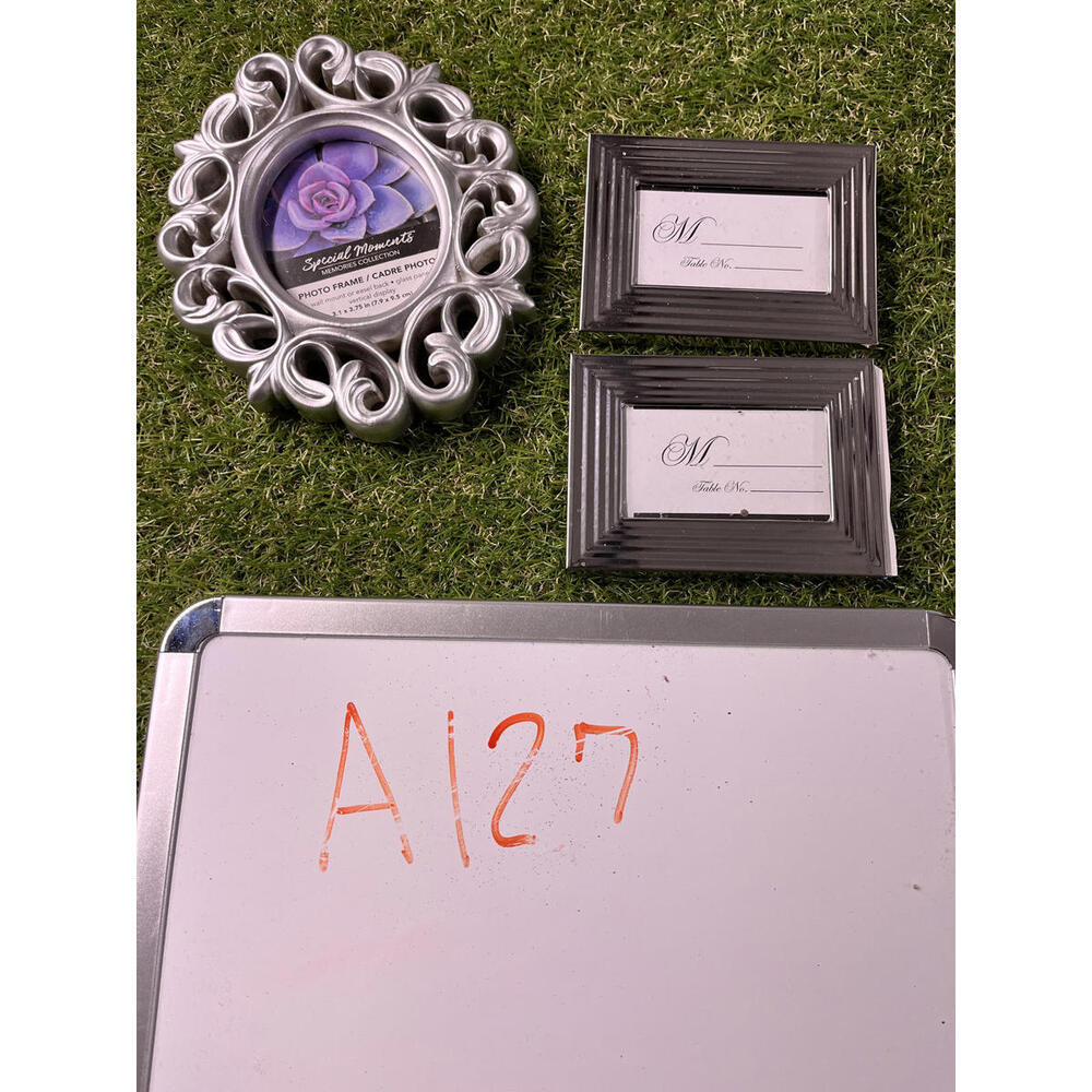 Set of 3 Decorative Photo Frames - Silver Finish